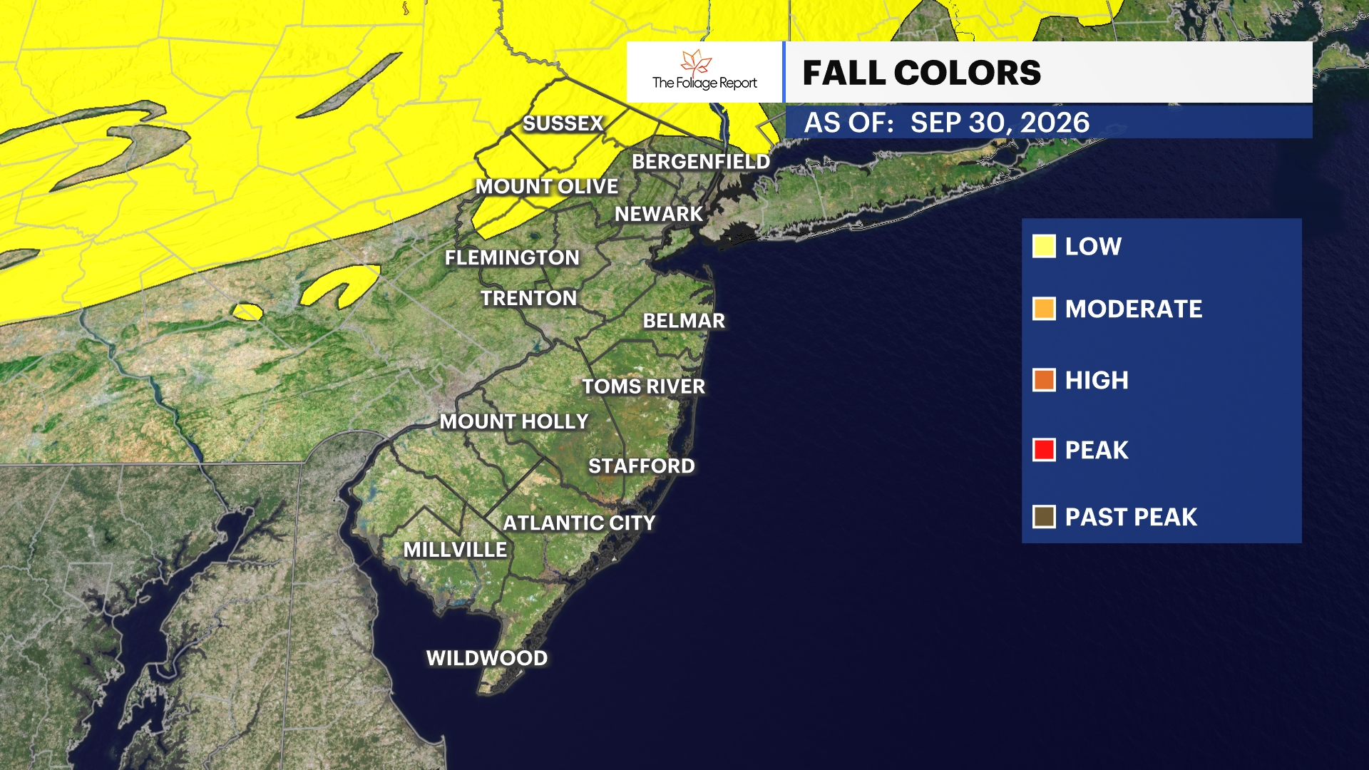 New Jersey Fall Foliage Map