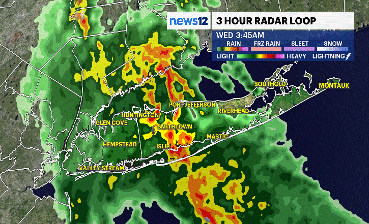 Long Island Radar 3 hour loop