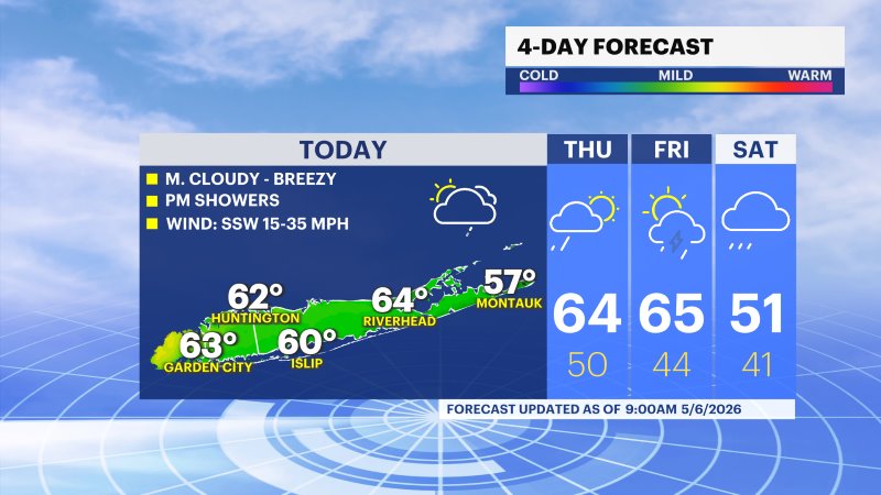 Long Island 4 day forecast