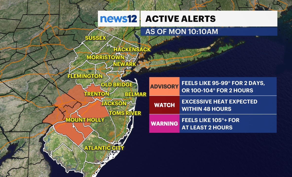 New Jersey heat alerts