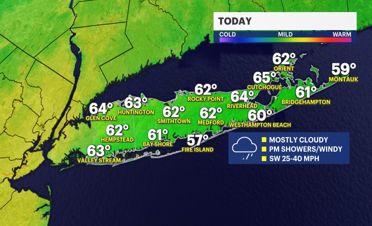 Long Island today forecast