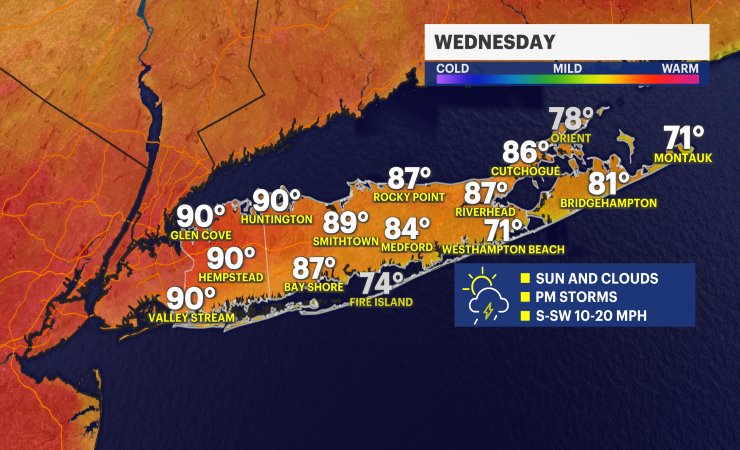 Long Island tomorrow forecast